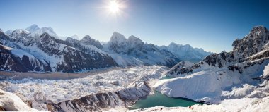 Great panoramic landscapes of the Himalayas in the Khumbu Valley clipart