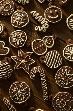 Geleneksel ev yapımı Noel zencefil ve çikolata Çerezler deco