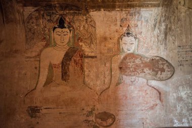 İç antik tapınaklar Bagan, Myanmar