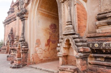 Interior of the ancient temples in Bagan, Myanmar clipart