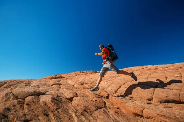 Vandrare Ett Spår Vulkaniska Snö Kanjon State Park Utah Usa — Stockfoto