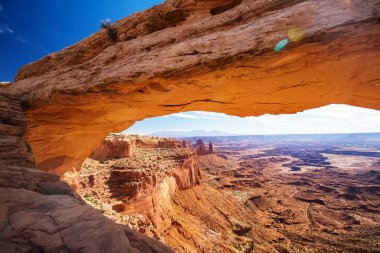 Mesa arch Canyonlands Milli Parkı Ut'için muhteşem viwe