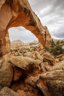 Hickman doğal Köprüsü Utah, ABD Capitol resif ulusal park manzarası