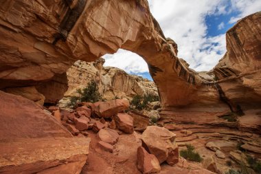 Hickman doğal Köprüsü Utah, ABD Capitol resif ulusal park manzarası