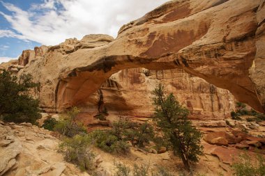 Hickman doğal Köprüsü Utah, ABD Capitol resif ulusal park manzarası