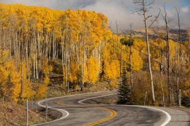 Dağlık doğal görünümüne karanlık yol 12 Utah, ABD tarihinde