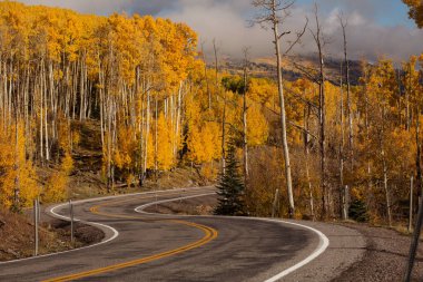 Dağlık doğal görünümüne karanlık yol 12 Utah, ABD tarihinde