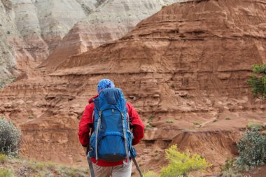 Uzun yürüyüşe çıkan kimse Kodachrome havza Devlet Park Utah, ABD