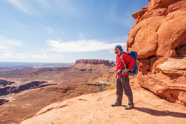 Caminhante Parque Nacional Canyonlands Utah Eua — Fotografia de Stock