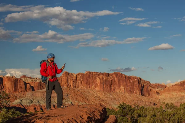 Vandrare Capitol Reef National Park Utah Usa — Stockfoto