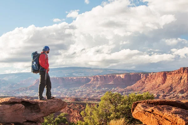 Vandrare Capitol Reef National Park Utah Usa — Stockfoto