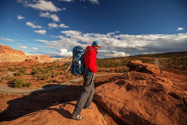 Vandrare Capitol Reef National Park Utah Usa — Stockfoto