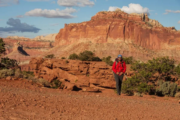 Vandrare Capitol Reef National Park Utah Usa — Stockfoto