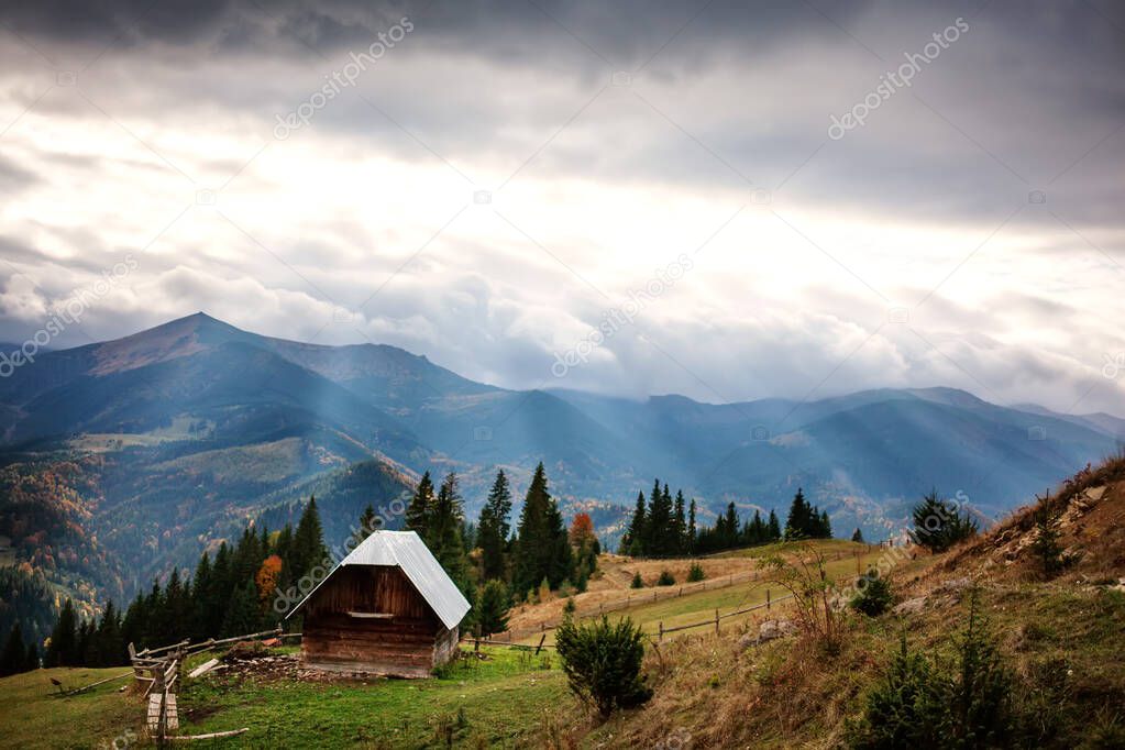 Carpathian mountains in autumn season