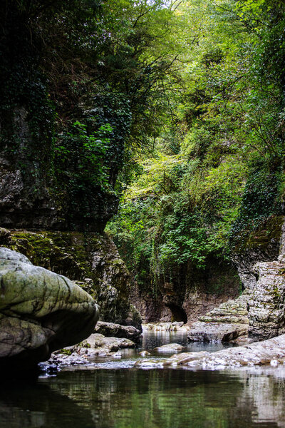 Deep Martvili canyon in Georgia