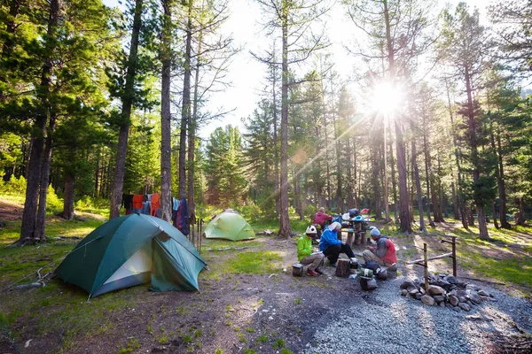 Tent Mountain Lake Royalty Free Stock Photos