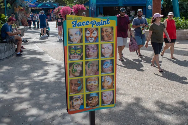 Orlando Florida Oktober 2019 Island Face Paint Teken Bij Seaworld — Stockfoto