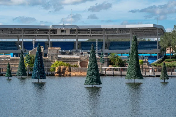 Orlando Florida Oktober 2019 Panoramablick Auf Weihnachtsbäume Und Bajside Stadion — Stockfoto