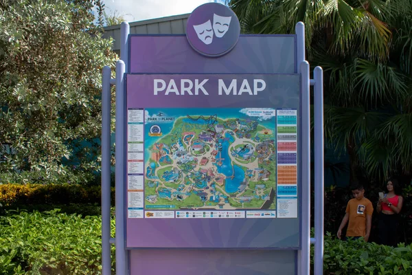 Orlando Florida Oktober 2019 Parkplattegrond Bij Seaworld — Stockfoto