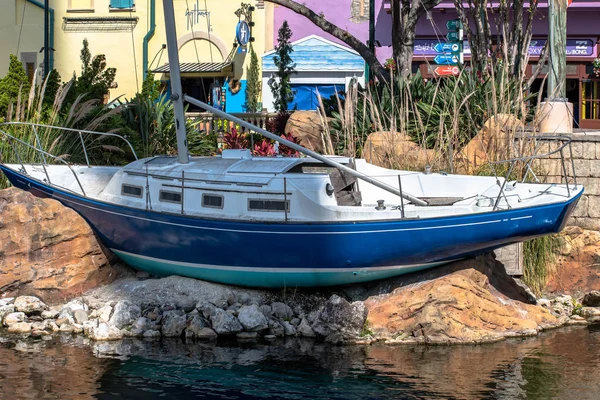 Orlando Florida Octubre 2019 Velero Coloridas Edificaciones Seaworld — Foto de Stock