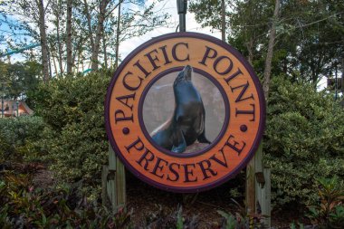 Orlando, Florida. Kasım 06, 2019. Seaworld 'de Pasifik Noktası Koruma İşareti