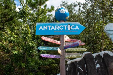 Orlando, Florida. Kasım 06, 2019. Antarktika 'nın en iyi manzarası Penguenler İmparatoru Seaworld' de imza atıyor.