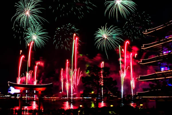 Orlando Florida Diciembre 2019 Espectacular Vista Los Fuegos Artificiales Epcot — Foto de Stock