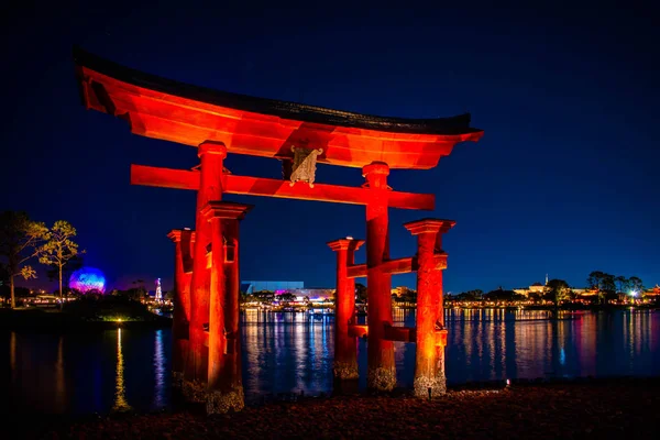 Orlando Florida Diciembre 2019 Hermosa Vista Del Arco Japonés Epcot — Foto de Stock