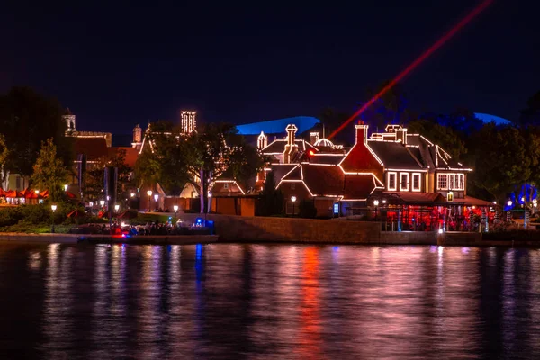 Orlando Florida December 2019 Panoramic View United Kingdom Pavillion Dark — Stock Photo, Image