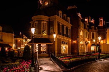 Orlando, Florida. 29 Kasım 2019. Epcot 'taki Fransa Pavilyonu' nun kısmi görüntüsü (43)