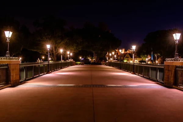 Orlando Floride Novembre 2019 Lampadaires Vintage Pont Style Européen Epcot — Photo