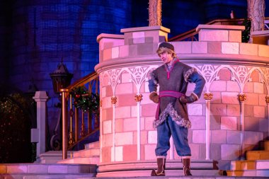 Orlando, Florida. 15 Kasım 2019. Kristoff Sihirli Krallık Parkı 'nda Donmuş Tatil Dileği (16)