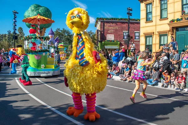 Orlando Floride Décembre 2019 Big Bird Elmo Défilé Noël Sesame — Photo