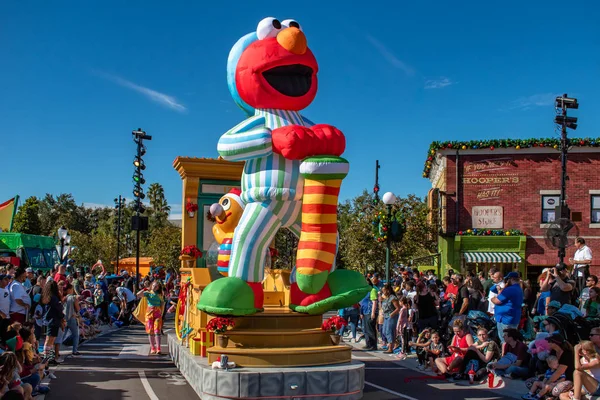 Orlando Floride Décembre 2019 Flotteur Big Elmo Défilé Noël Sesame — Photo