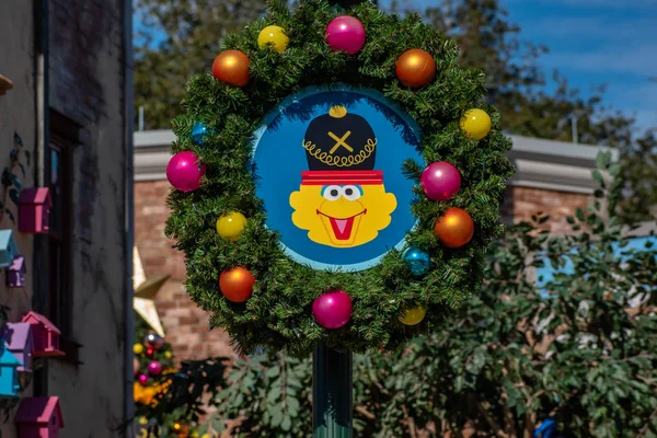 Орландо Флорида Декабря 2019 Года Рождественский Орнамент Sesame Street Land — стоковое фото