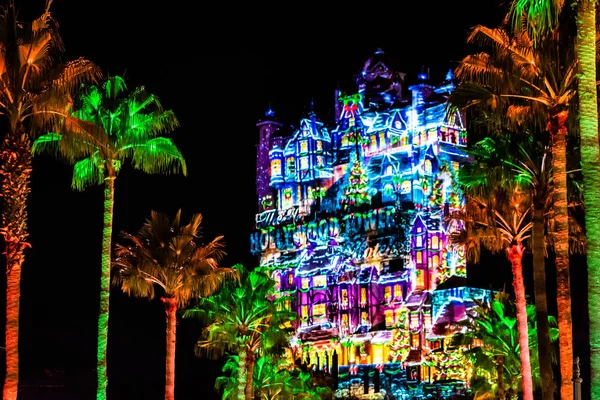 Orlando Florida Listopadu 2019 Barevné Projekce Hollywood Tower Hotel Hollywood — Stock fotografie