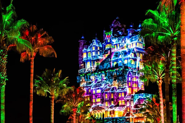 Orlando Florida November 2019 Colorful Projections Hollywood Tower Hotel Hollywood — 图库照片