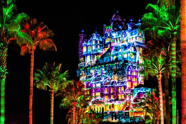 Orlando Florida November 2019 Colorful Projections Hollywood Tower Hotel Hollywood — ストック写真