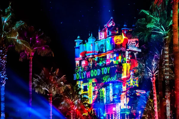 Orlando Florida Listopadu 2019 Barevné Projekce Hollywood Tower Hotel Hollywood — Stock fotografie