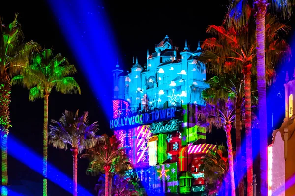 Orlando Florida November 2019 Kleurrijke Projecties Hollywood Tower Hotel Hollywood — Stockfoto