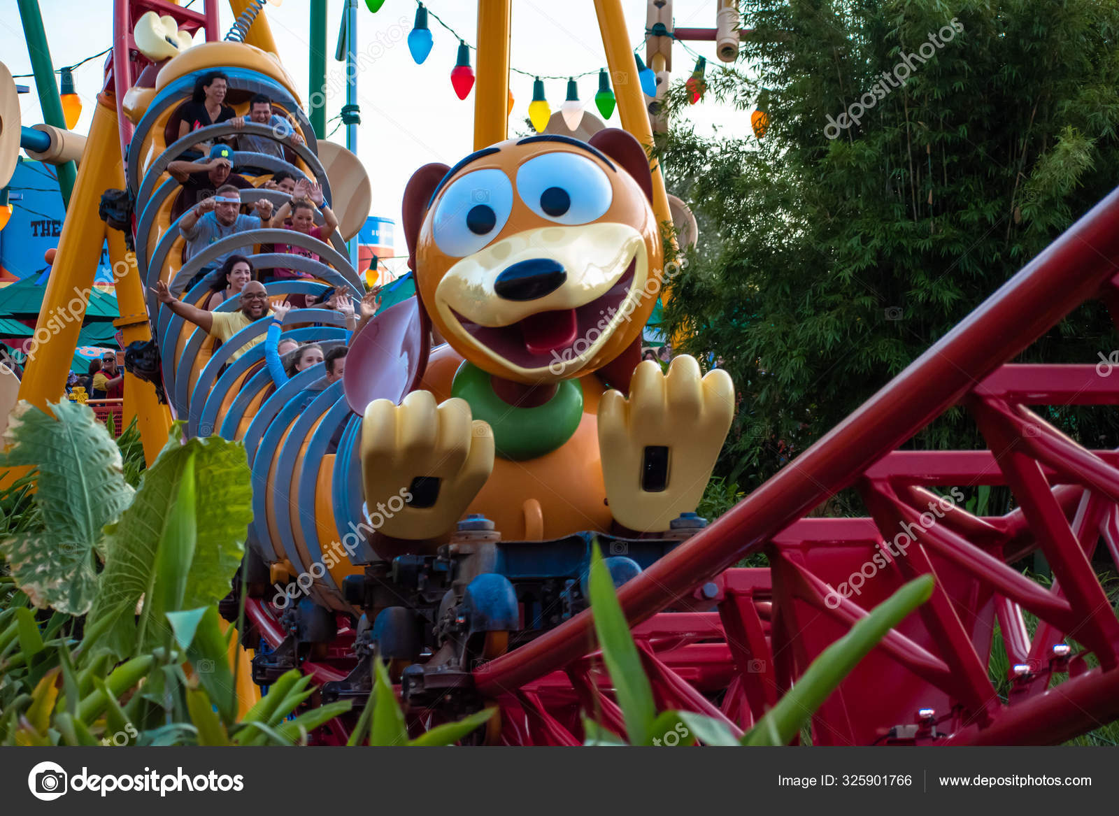 Orlando Florida November 2019 People Enjoying Slinky Dog Dash