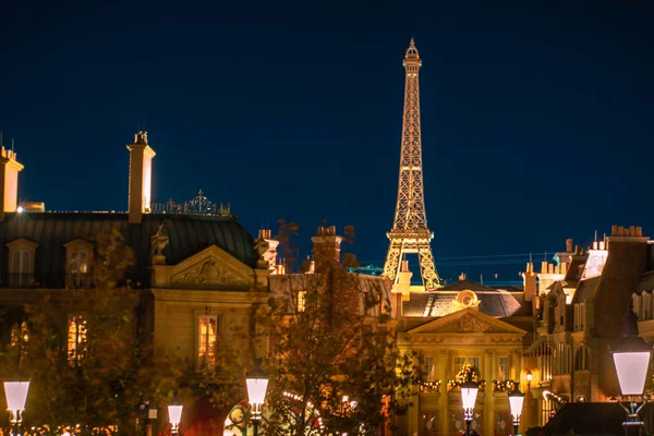 Orlando Florida Diciembre 2019 Vista Panorámica Torre Eiffel Pabellón Francia — Foto de Stock