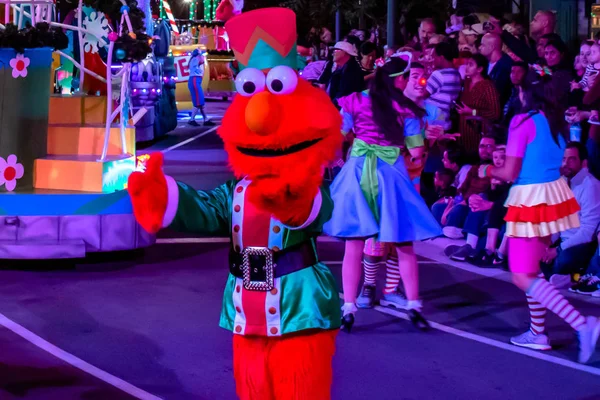 Orlando Floride Décembre 2019 Elmo Dans Rue Sésame Parade Noël — Photo