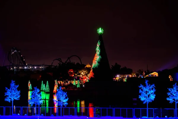 Orlando Florida Dezembro 2019 Vista Parcial Pista Gelo Árvore Natal — Fotografia de Stock