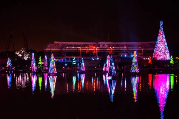 Orlando Florida Dezembro 2019 Mar Das Árvores Natal Iluminado Colorido — Fotografia de Stock