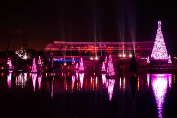 Orlando Florida Dezembro 2019 Mar Das Árvores Natal Iluminado Colorido — Fotografia de Stock