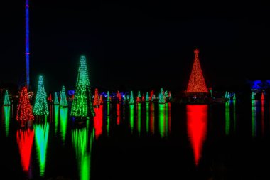 Orlando, Florida. 28 Aralık 2019. Seaworld 6 'da Noel mevsiminde Ağaçlar Denizi