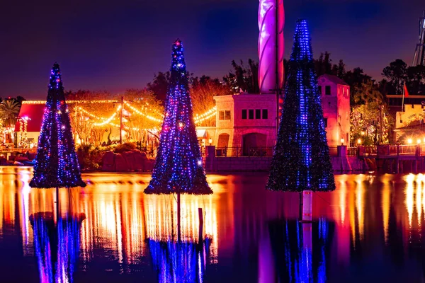 Orlando Florida Dezember 2019 Wunderschöne Weihnachtsbäume Die Sich Auf Sieben — Stockfoto