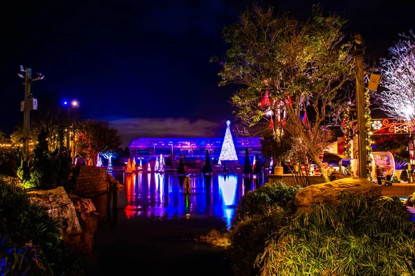 Orlando Florida December 2019 Beautiful View Chirstmas Trees Bayside Stadium — Stock Photo, Image