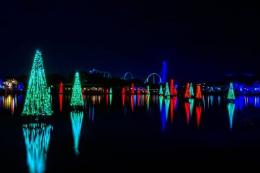 Orlando, Florida. 30 Aralık 2019. Seaworld 3 'te Noel mevsiminde Ağaçlar Denizi